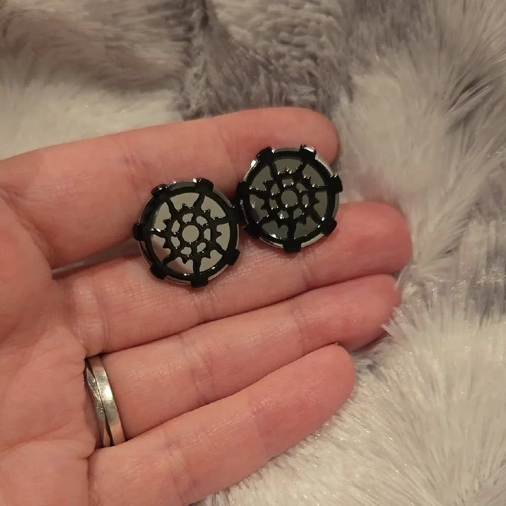 Black and Silver Stainless Steel Nautical Cufflinks Brand New In Box